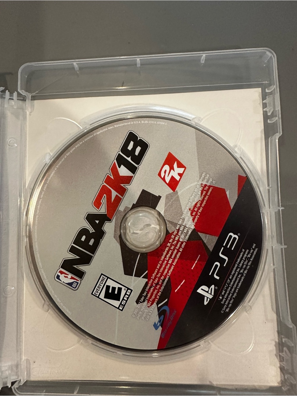 Sony PS3 NBA 2K18 Game Disc - Silver & Red